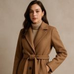 Wełniane kurtki i płaszcze damskie Średni